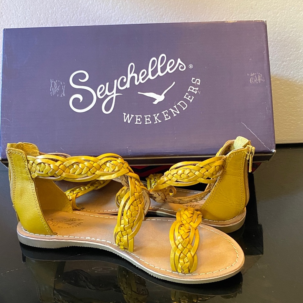 Seychelles Yellow Braided Sandals